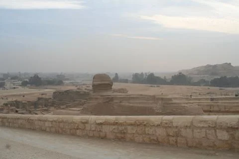Spinx And The Great Pyramids Stock Photos