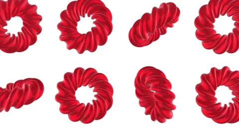 Spiral 3D Crystal Glasses Falling Against a White Background. Spiral 3D. 4K Stock Footage 287748612