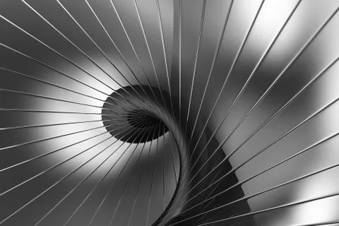 Spiral Abstract Black Reflective Background Stock Illustration