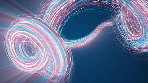 Spiral abstract element from particles, computer generated. 3d rendering vortex Stock Illustration