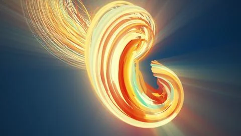Spiral abstract element from particles, computer generated. 3d rendering vortex Stock Illustration