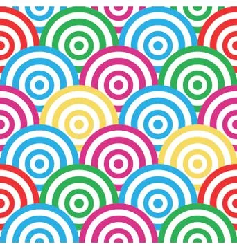 Spiral and Circles Seamless Pattern Stock Illustration