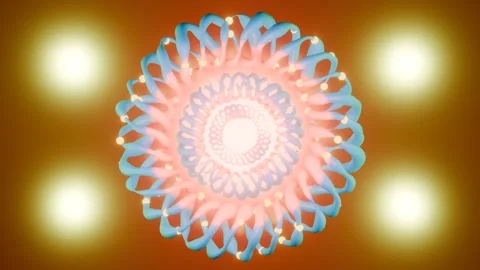 Spiral Animation 4K VJ Loop - Hypnotic Motion Background Blue Amber Pink Stock Footage 300794034