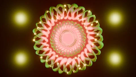 Spiral Animation 4K VJ Loop - Hypnotic Motion Background Red Lime Stock Footage 300794036
