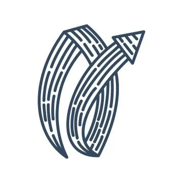 Spiral  Arrow Direction collection Vector outline Illustrazione stock