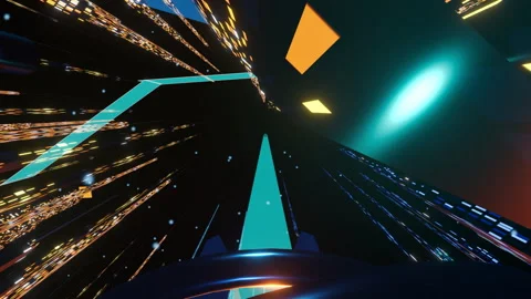 Spiral ascending camera movement around central data beam structure, 4K Stock Footage 336840709