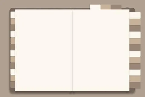 Spiral binder notebook, journal mockup template with white paper. blank not.. Stock Illustration