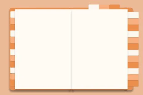 Spiral binder notebook, journal mockup template with white paper. blank not.. Stock Illustration