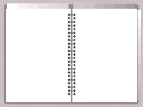 Spiral binder notebook, journal mockup template Stock Illustration