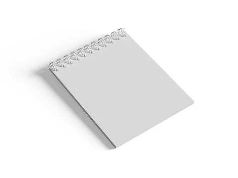 Spiral binder notebook white background on 3D illustration (4) Illustrazione stock