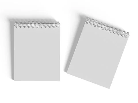 Spiral binder notebook white background on 3D illustration (7) Illustrazione stock
