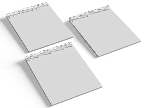 Spiral binder notebook white background on 3D illustration (10) Stock-Illustration