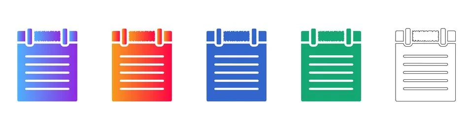 Spiral Binding Notebook Icons for Digital Productivity Stock Illustration