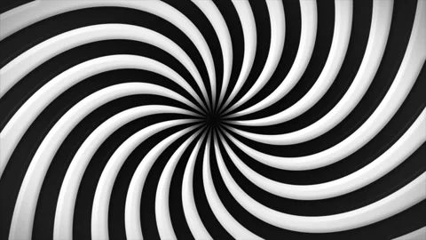 Spiral black and white background of seamlessly rotating 3d lines. Hypnotic Stock Footage 275599162