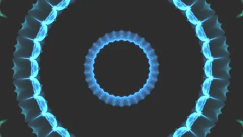 Spiral of Blue Fire Flames Creating a Bright Circular Pattern Stock Illustration