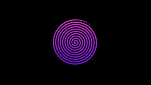 Spiral bold circle symbol animation isolated on black background Stock Footage 339048171