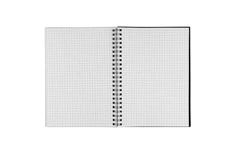 Spiral Bound Checkered Notebook White Study Tool Stock Photos