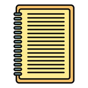 Spiral bound memo notebook with ruled lines Stock Illustration