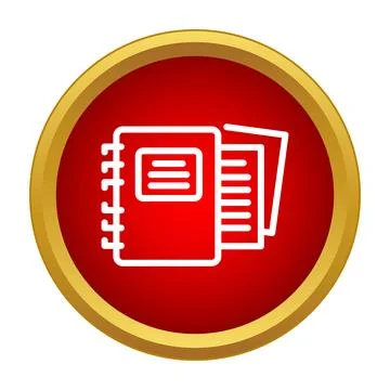 Spiral bound notebook and loose papers icon Stockillustratie