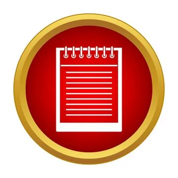 Spiral bound notebook icon in a red circle 库存插图