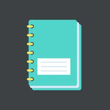 Spiral Bound Notebook Planner Flat Design Stock Illustration