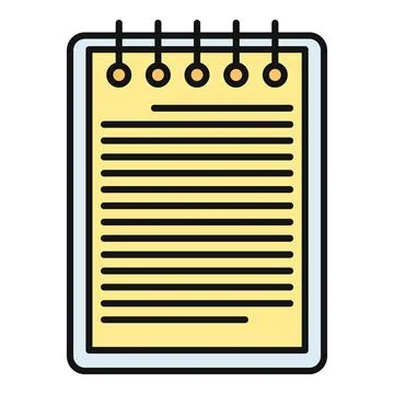 Spiral bound notepad with lined paper for writing notes Иллюстрация