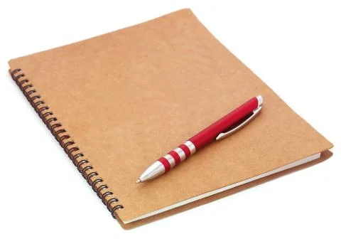 Spiral bound organizer with ballpoint Stock Photos