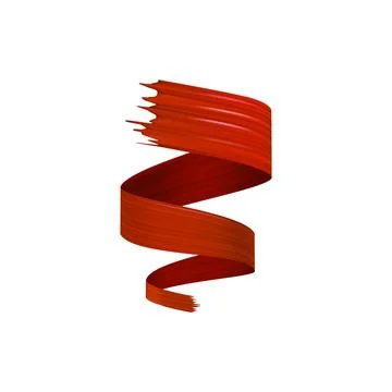 Spiral brush made of red colored ribbon on an isolated background. Stock Illustration