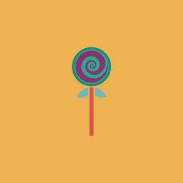 Spiral candy flat icon Stock Illustration