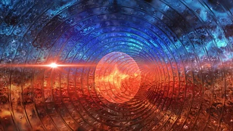 Spiral of changing coordinates of space and time Stock Footage 276611471