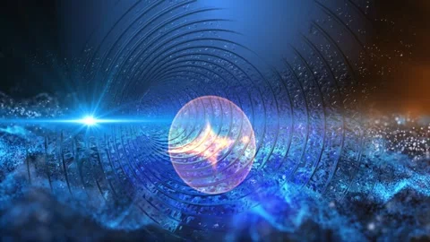 Spiral of changing coordinates of space and time Stock Footage 276612887