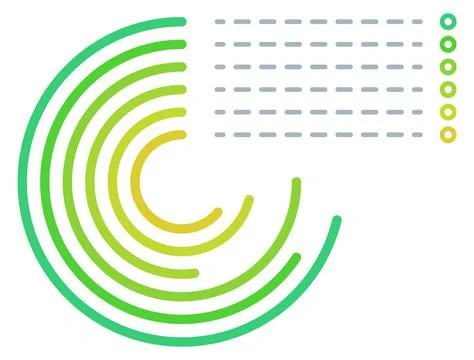 Spiral chart. Color gradient round diagram element Illustrazione stock