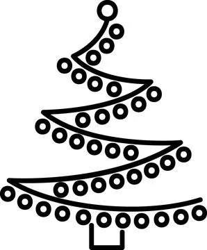 Spiral Christmas tree made of small circles icon Stock Illustration