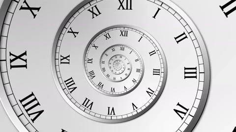 Spiral Clock Seamless Infinite Zoom Motion Background Version 1 Silver Stock Footage 68100623
