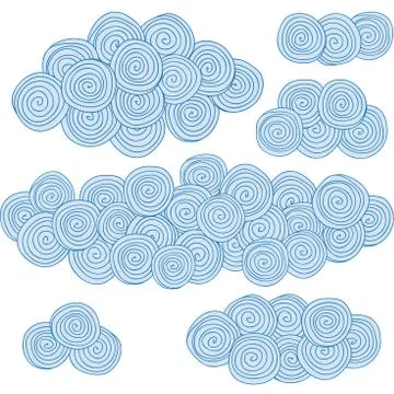 Spiral clouds, circles design elements 스톡 일러스트