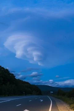 Spiral clouds in the sky Foto stock