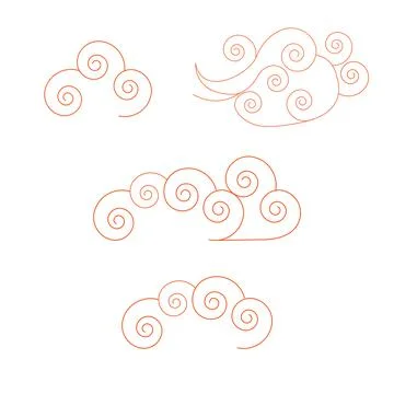 Spiral clouds on white 스톡 일러스트