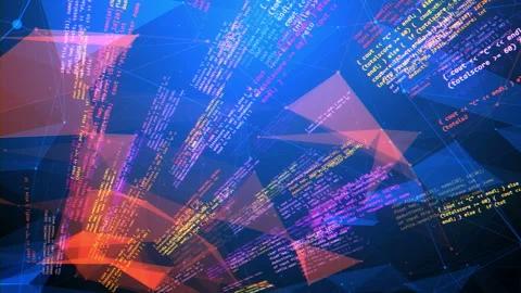 Spiral Code Program with Multicolored Texts Stock Footage 88023039