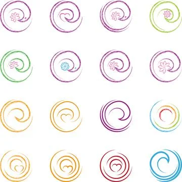 Spiral Collection, Various Spiral, Logos Collection Stock Illustration