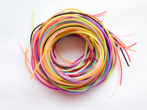 Spiral of colored ropes Stock Photos