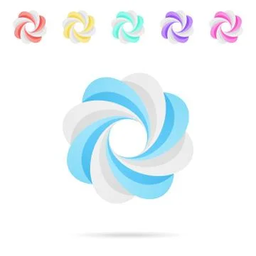 Spiral colored segmented circles Ilustración de archivo