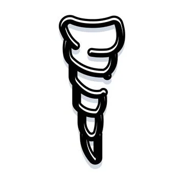 Spiral conch shell cartoon doodle icon design Stock Illustration