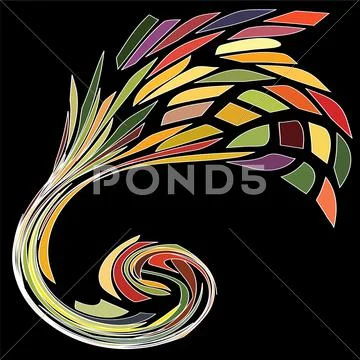 Spiral contemporary gold ornament colorful Stock Illustration