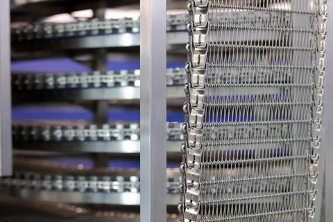 Spiral cooler for bread cooling in large bakery Stock Photos