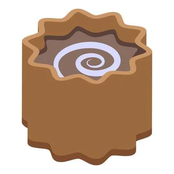 Spiral cupcake icon isometric vector. Chocolate festival Stock Illustration