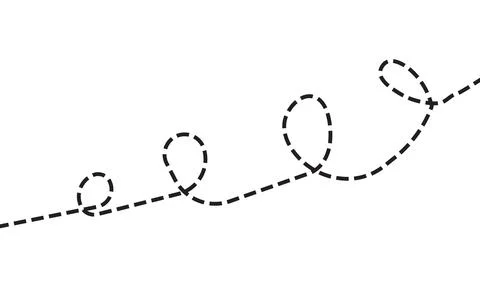 Spiral Dashed Line Path  Dynamic Flight Motion Illustration イラスト素材
