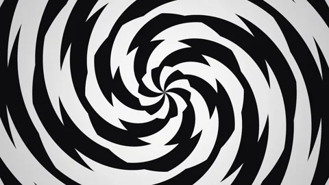 Spiral design with black and white patterns in motion Stock Footage 339515405
