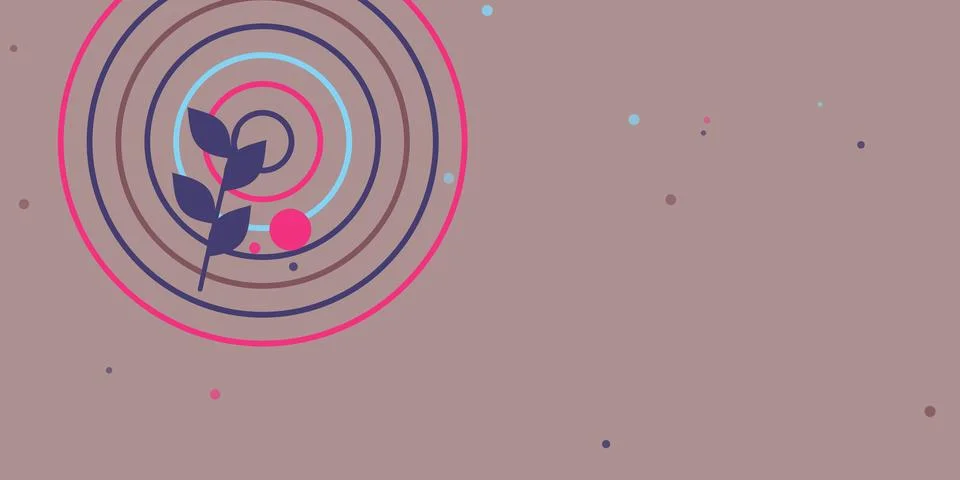 Spiral design with leaf and dots isolated Stock Illustration