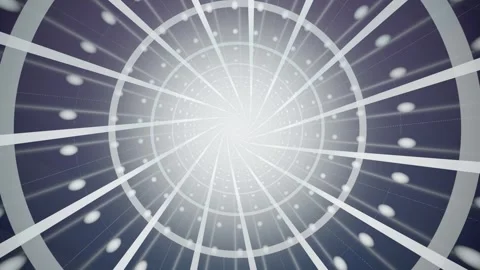 Spiral design with light beams moving in a circular pattern Video stock 337411020