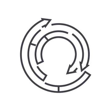Spiral diagram vector line icon, sign, illustration on background, editable Stock Illustration